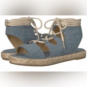 Michael Kors Denim Blue Lace-Up Espadrilles
